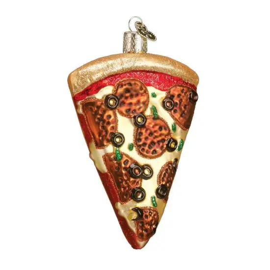 Pizza Slice Glass Ornament Decoration with Free Box {2}