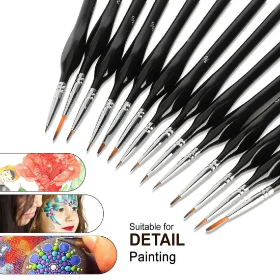 15PCS Miniature Paint Brushes Fine Tip . {3}
