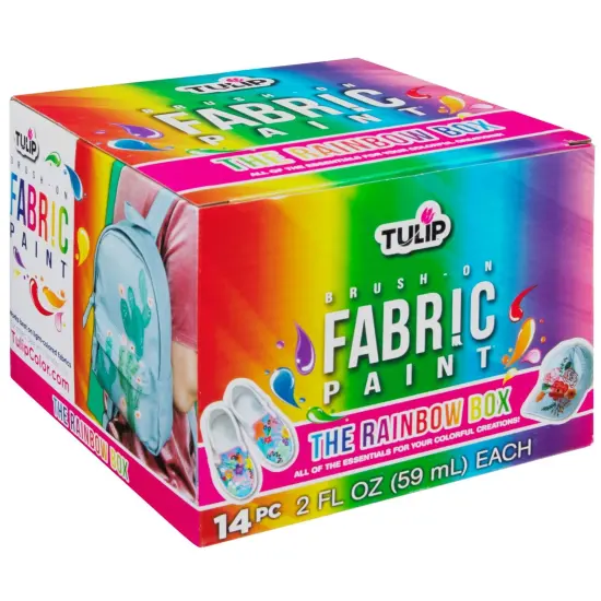 Tulip Brush-On Fabric Paint Rainbow 14 Pack {1}