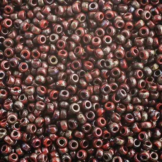 Miyuki 250g Opaque Picasso Round Rocailles Seed Beads, 11/0 Red #4513 {1}