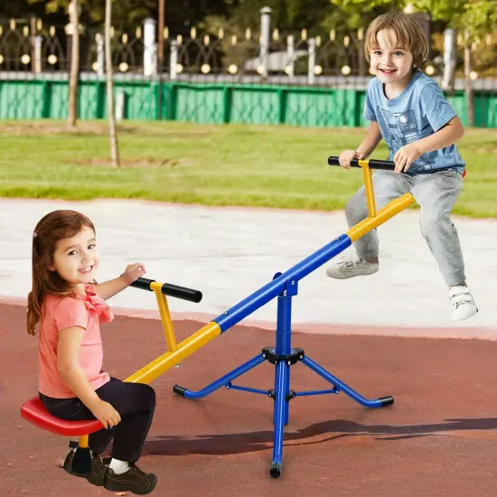 360&deg;Rotation Kids Seesaw Swivel Teeter Totter Playground Equipment {2}