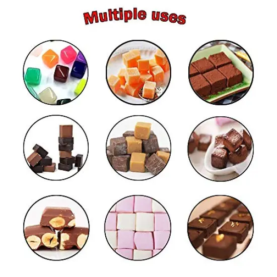 3 Pieces Silicone Molds for Candy Chocolate Gummy baking, 126 Cavity Mini Square mold for Ice Cube Pralines Caramels {3}