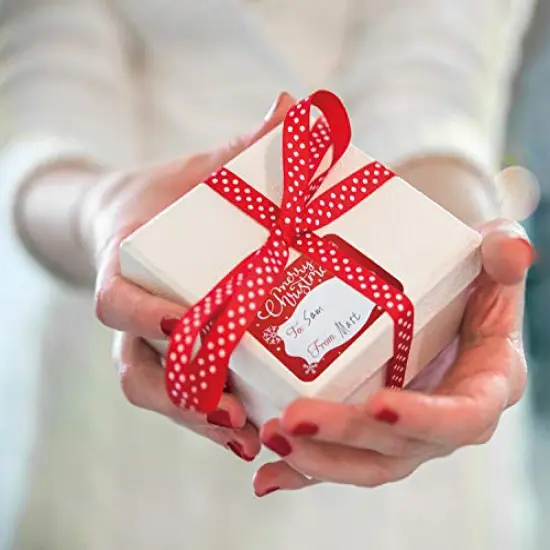 80-Count Foil Christmas Tags Sticker，8 Jumbo Designs - Xmas to from Christmas Sticker Name Tags Write On Labels - Holiday Present Labels {4}