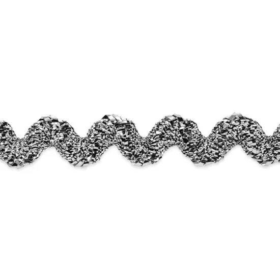 36 yards of 3/8" Metallic Medium Ric Rac Trim | 36 yard cut Metallic Silver {1}