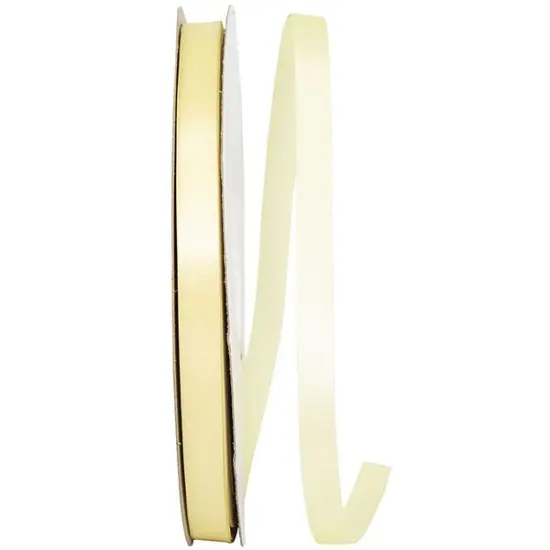 Florist Ribbons --- ⅜ inch x 100 yards --- Dyna - Single Face --- Satin / Taffeta Ribbon -- Maize (Light Yellow) Color {1}