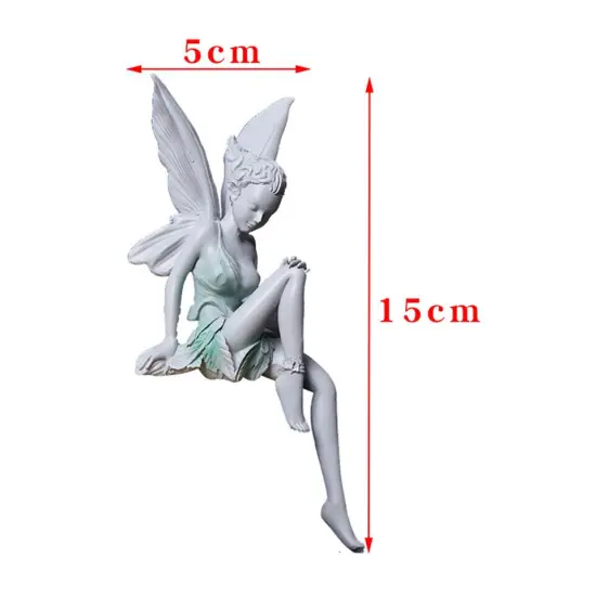 Kitcheniva Miniature Sitting Fairy Elf Statue Garden Yard Craft {3}
