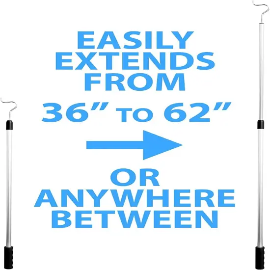 Shepherds Aluminium Pole with a 2.75-Inch Hook and Handle, Lightweight, Extendable from 36 to 62-Inch {3}