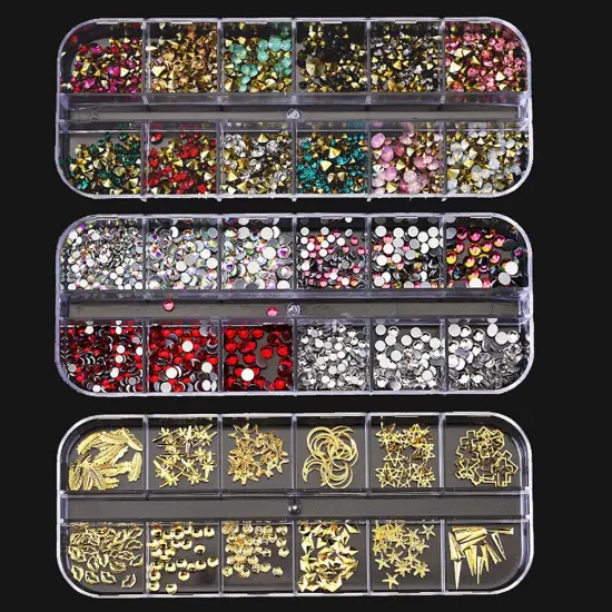 Kitcheniva Nail Glitter Flakes Sequins Rhinestones Pearl Nail Art Decorations {4}