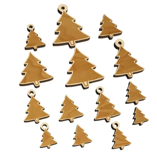 Pine Tree Cartoon Mini Wood Shape Charms Jewelry DIY Craft {7}