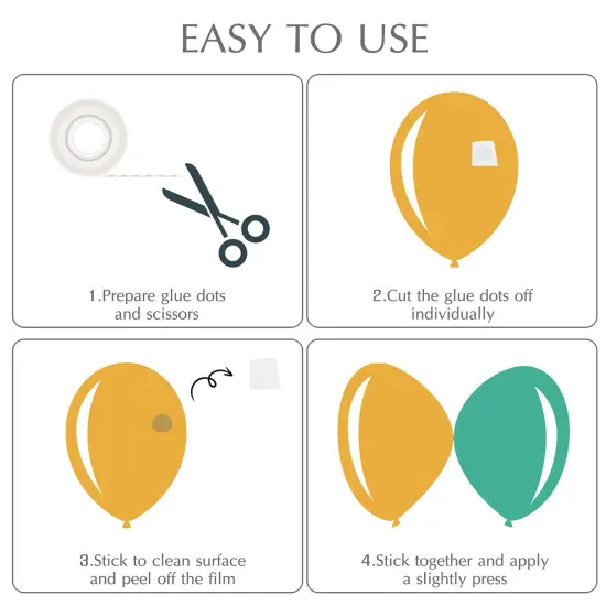 1000 Pieces Clear Glue Points Dots Double Sided Adhesive Removable for Balloons Craft Sticky {5}