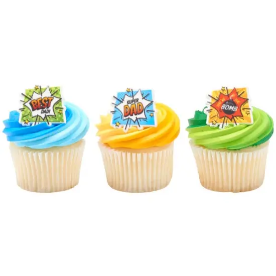 Super Dad Assortment Cupcake Rings, 12ct {2}