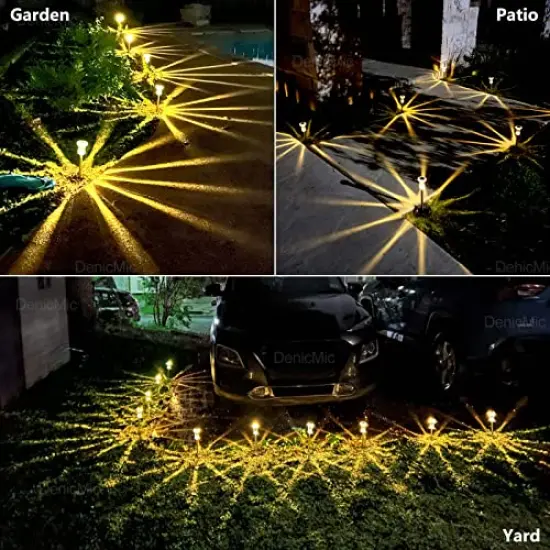 10 Pack Solar Lights Outdoor Waterproof Stainless Steel Garden Stake Lights for Pathway, Walkway, Driveway, Yard, Garden Decor (Warm White) {6}