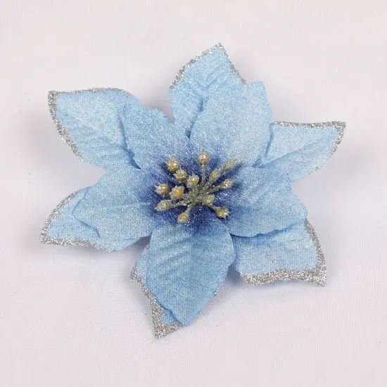 Kitcheniva Christmas Flowers With DIY Glitter Hanging Ornaments 10 Pcs Blue {1}