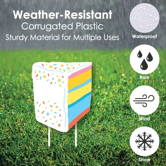 Big Dot of Happiness Cake Time - Lawn Decorations - Outdoor Happy Birthday Party Yard Decorations - 10 Piece {4}