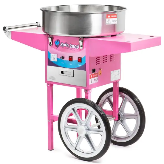 Olde Midway Cotton Candy Machine Cart, SPIN-2000 Electric Candy Floss Maker, Commercial-Grade {2}