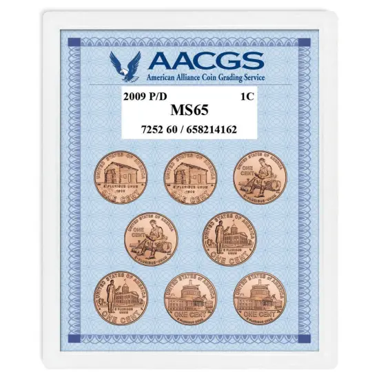 2009P & D Lincoln Bicentennial Pennies Graded MS65 {1}