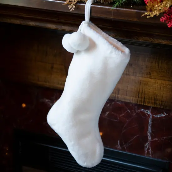 The Creamy Dreamy Plush Stocking with Plush Pom Poms {2}