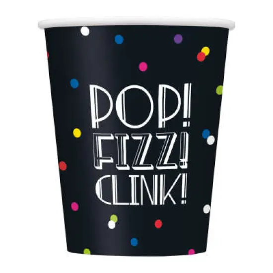 Neon Dots New Years 9oz Paper Cups, 8ct {1}