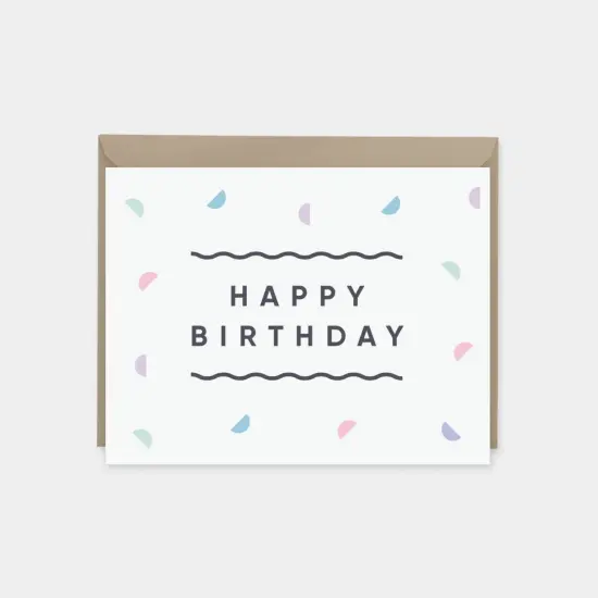Modern Confetti "Happy Birthday" Card {1}