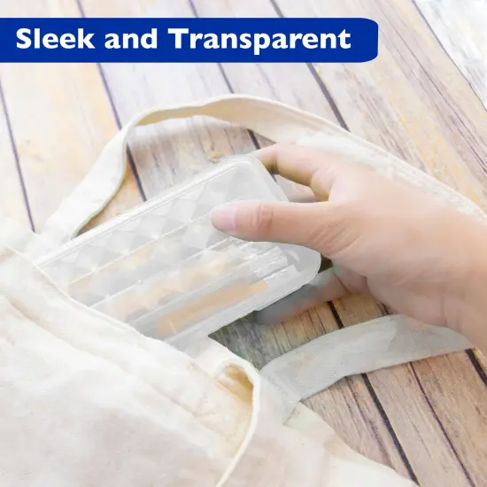 BAZIC 8" LUCENT Clear Pencil Case Organizer Box {3}