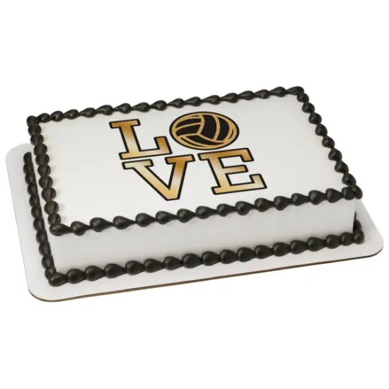 Volleyball Love Edible Cake Topper Image 1/4 sheet {1}