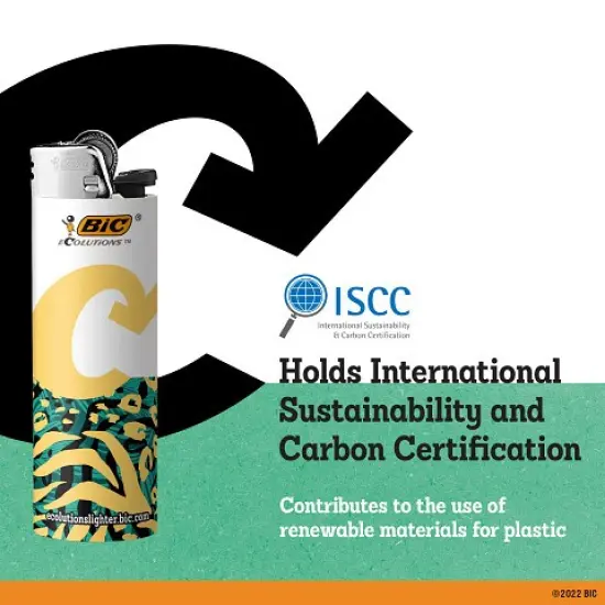 BIC Ecolutions Pocket Lighter, 6-Pack of Ecofriendly Candle Lighters, 100% Recycled Packaging and 55% Recycled Metal, 30% Carbon Offset {7}