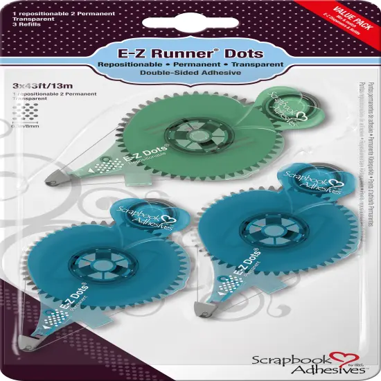 Scrapbook Adhesives E-Z Runner Dots Value Pack 3/Pkg-1-Repo/2-Perm, .3"X42', Total 126' {1}