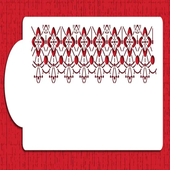 Victorian Crochet Cake Stencil Tier #1 | C448 by Designer Stencils | Cake Decorating Tools | Baking Stencils for Royal Icing, Airbrush, Dusting Powder | Reusable Plastic Food Grade Stencil for Cakes | Easy to Use & Clean Cake Stencil {1}