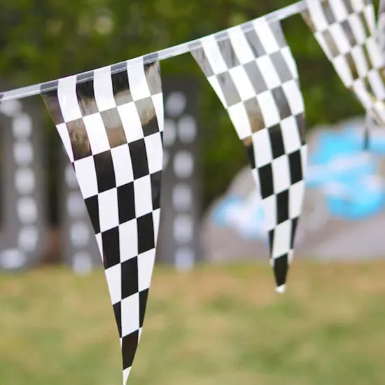 100 Feet Checkered Pennant Banner {2}