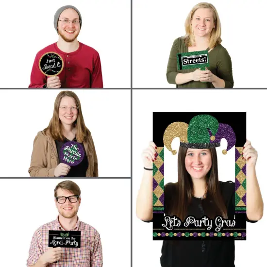 Big Dot of Happiness Mardi Gras - Masquerade Party Selfie Photo Booth Picture Frame & Props - Printed on Sturdy Material {3}