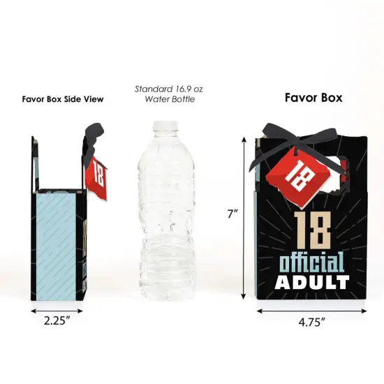 Big Dot of Happiness Boy 18th Birthday - Eighteenth Birthday Party Favor Boxes - Set of 12 {3}