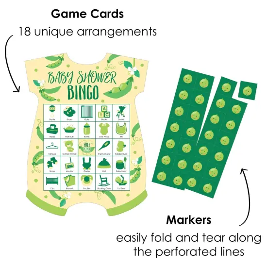 Big Dot of Happiness Double the Fun - Twins Two Peas in a Pod - Picture Bingo Cards and Markers - Baby Shower Shaped Bingo Game - Set of 18 {3}