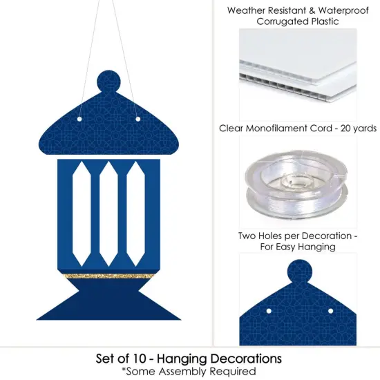 Big Dot of Happiness Hanging Ramadan - Hanging Outdoor Decor - Eid Mubarak Decorations - 10 Pieces {6}