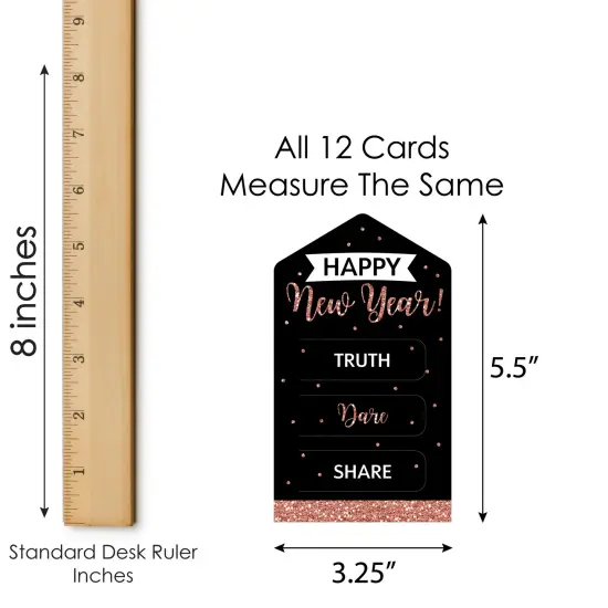 Big Dot of Happiness Rose Gold Happy New Year - New Years Eve Party Game Pickle Cards - Truth, Dare, Share Pull Tabs - Set of 12 {6}