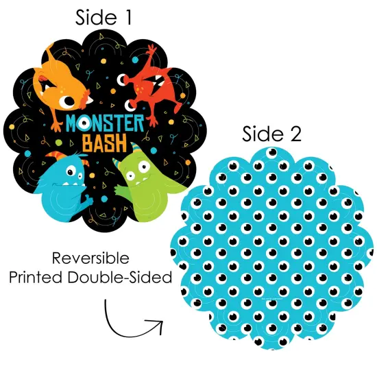 Big Dot of Happiness Monster Bash - Little Monster Birthday Party or Baby Shower Round Table Decorations - Paper Chargers - Place Setting For 12 {4}