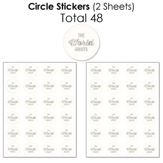 Big Dot of Happiness World Awaits - Travel Themed Party Candy Favor Sticker Kit - 304 Pieces {7}