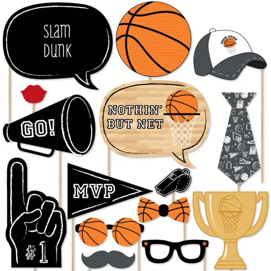 Big Dot of Happiness Nothin' but Net - Basketball Photo Booth Props Kit - 20 Count {1}