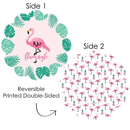 Big Dot of Happiness Pink Flamingo - Tropical Summer Party Round Table Decorations - Paper Chargers - Place Setting For 12 {4}