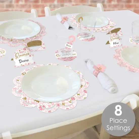 Big Dot of Happiness Mis Quince Anos - Quinceanera Sweet 15 Birthday Party Paper Charger and Table Decorations - Chargerific Kit - Place Setting for 8 {3}