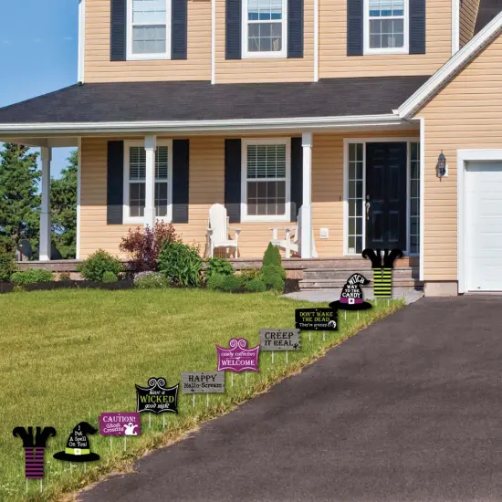 Big Dot of Happiness Happy Halloween - Witch Lawn Decorations - Outdoor Halloween Yard Decorations - 10 Piece {4}