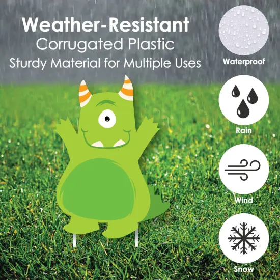 Big Dot of Happiness Monster Bash - Lawn Decorations - Outdoor Little Monster Birthday Party or Baby Shower Yard Decorations - 10 Piece {6}