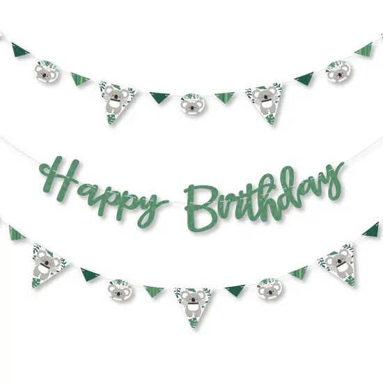 Big Dot of Happiness Koala Cutie - Bear Birthday Party Letter Banner Decoration - 36 Banner Cutouts and Happy Birthday Banner Letters {1}