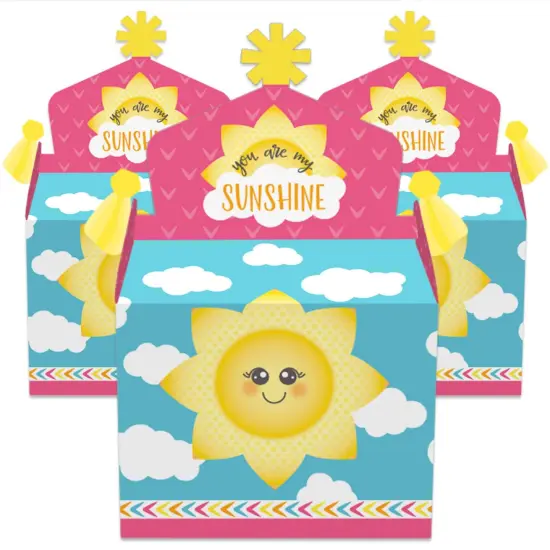 Big Dot of Happiness You Are My Sunshine - Treat Box Party Favors - Baby Shower or Birthday Party Goodie Gable Boxes - Set of 12 {3}