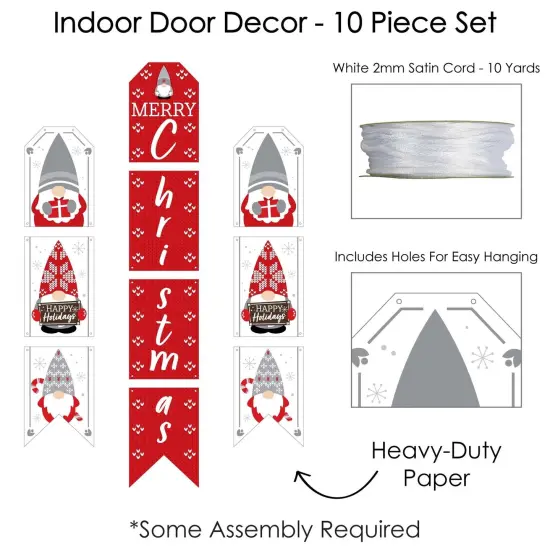 Big Dot of Happiness Christmas Gnomes - Hanging Vertical Paper Door Banners - Holiday Party Wall Decoration Kit - Indoor Door Decor {6}