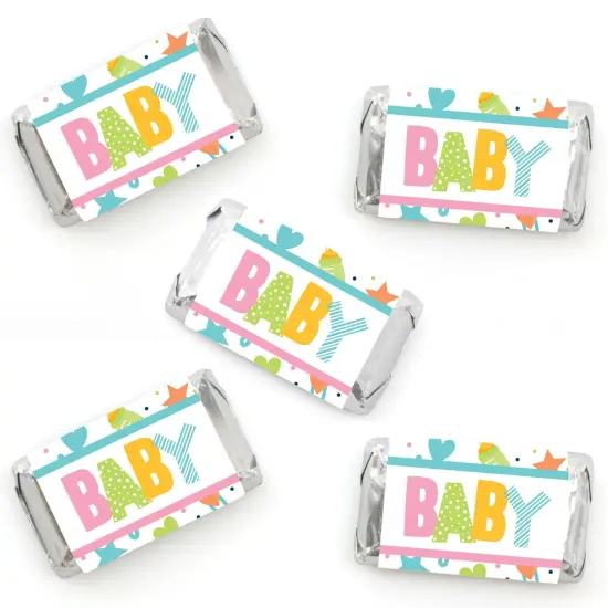 Big Dot of Happiness Colorful Baby Shower - Mini Candy Bar Wrapper Stickers - Gender Neutral Party Small Favors - 40 Count {1}