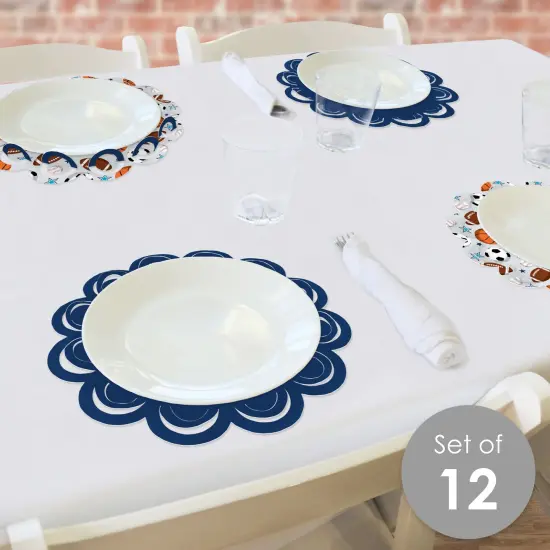 Big Dot of Happiness Go, Fight, Win - Sports - Baby Shower or Birthday Party Round Table Decorations - Paper Chargers - Place Setting For 12 {3}