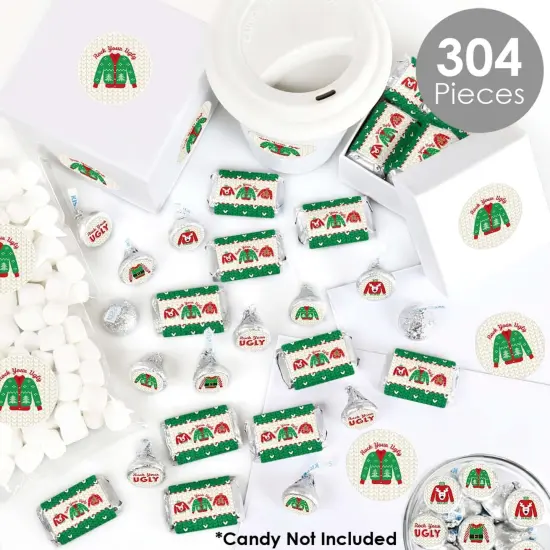 Big Dot of Happiness Ugly Sweater -Holiday and Christmas Party Candy Favor Sticker Kit - 304 Pieces {3}