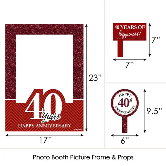 Big Dot of Happiness We Still Do - 40th Wedding Anniversary Selfie Photo Booth Picture Frame & Props - Printed on Sturdy Material {6}