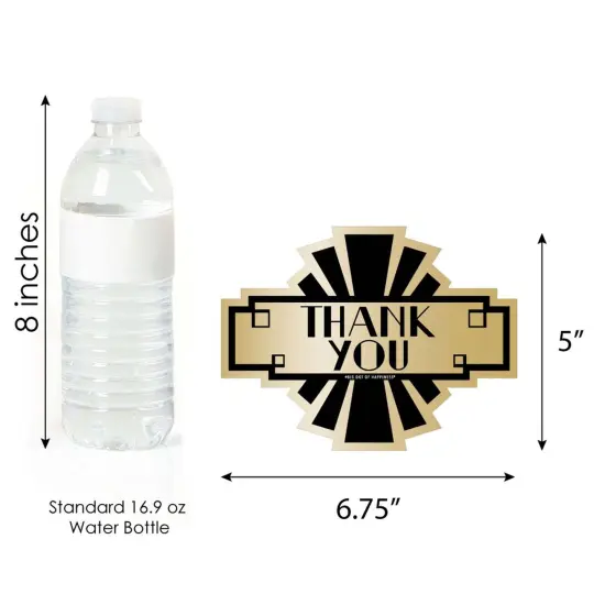 Big Dot of Happiness Roaring 20's - Shaped Thank You Cards - 1920s Art Deco Jazz Party Thank You Note Cards with Envelopes - Set of 12 {7}