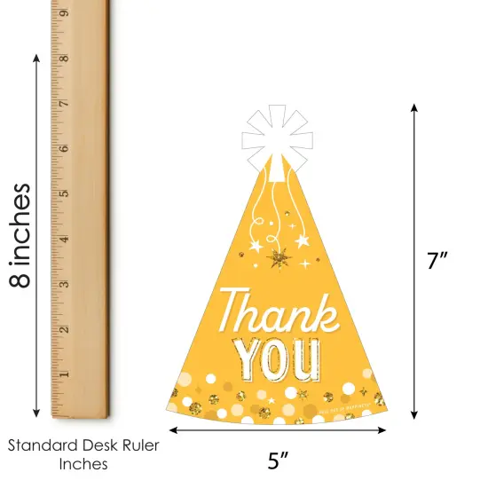 Big Dot of Happiness Golden Birthday - Shaped Thank You Cards - Happy Birthday Party Thank You Note Cards with Envelopes - Set of 12 {7}